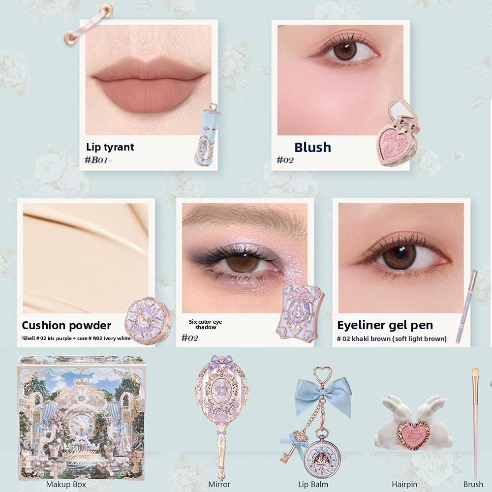 Flower Knows Garden Collection Lip Cream Blusher Air Cushion CC Cream Liquid Foundation Fruity Perfume Makeup Gift Box 10pcs