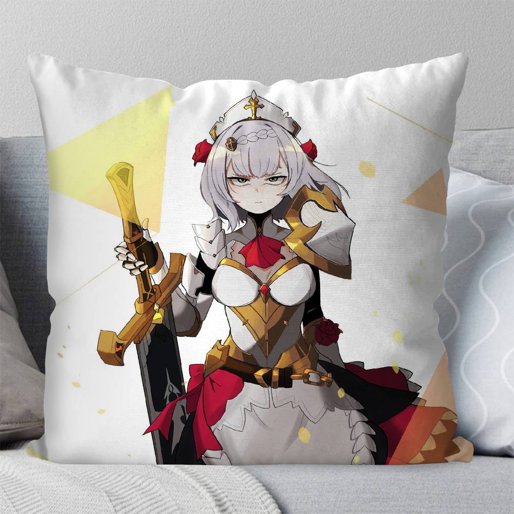 Noelle Anime GGenshin Impact Pillow Case Fashion Square Pillowcase Bedroom Sofa Room Ins Decoration Leisure