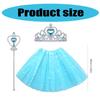 3 Pcs/Set Kids Princess Costume Accessories Crowns 3 Layers Tutu Skirt Magics Wand Ballet Skirt for Halloween Party
