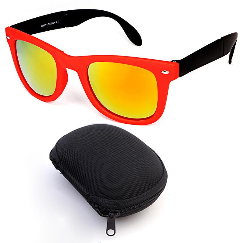 New Vintage Foldable Square Sunglasses Women Men Brand Designer Women'S Folding Fashion Portable Sun Glasses