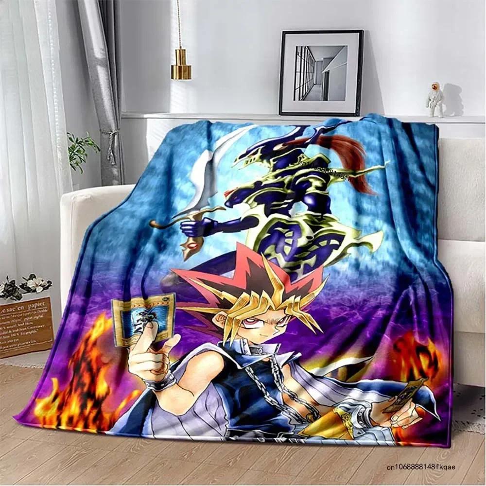 Anime Yu Gi Oh Card Yugioh Throw Blanket Blue Eyes White Dragon Anime Cartoon Soft Plush Blanket Bedroom Bedspread Home Decor