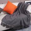 Nordic Solid Color Wool Blanket Woven Pattern Hotel Bed Tail Towel Sofa Blanket Knitted Nap Bed Cover Travel Shawl