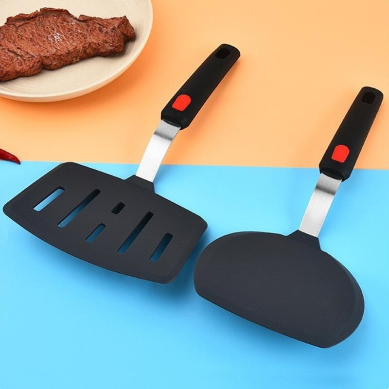 Multipurpose Nonstick Cooking Spatula Heat Resistant Silicone Turner for Eggs Vegetables and Meats Kitchen Utensils