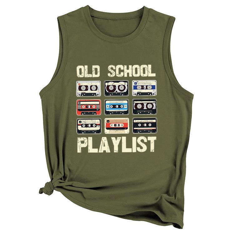 

Женская майка без рукавов Old School Playlist - Летняя мода XL