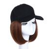 Baseball Hat Short Straight Wig Natural Heat Resistant High Temperature Fiber Girls Brown Black Synthetic Hair Peaked Hat