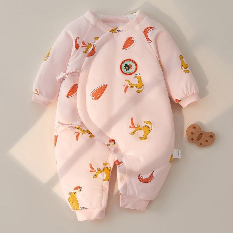 Baby Boy Girl Winter Thick Cotton Hanbok With Slipon Closure For Newborns