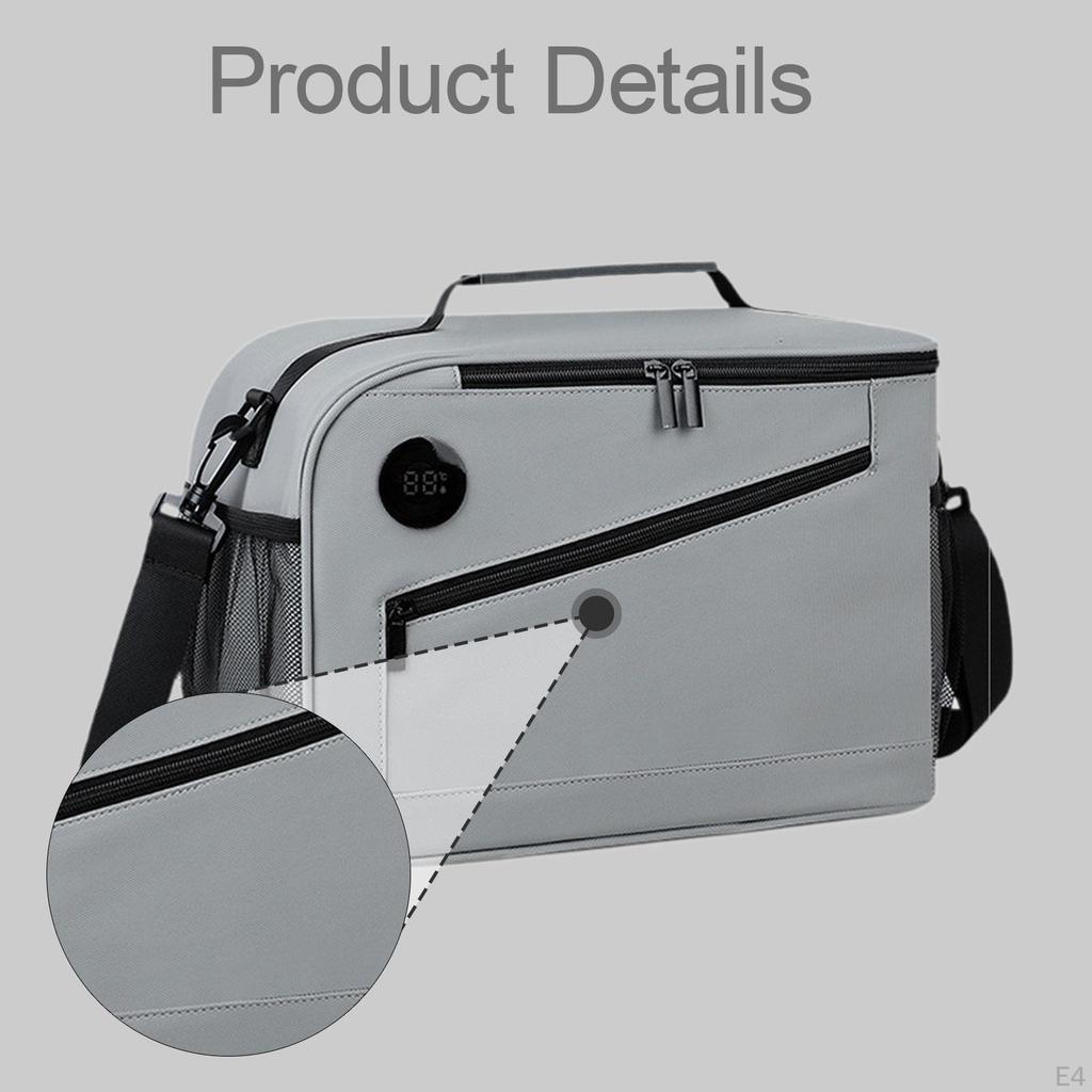 Insulated Bag with Zipper, Smart Temperature Display, Thermal Preservation for