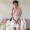 New Arrivals Open Run Women Long Pink Shirt Basic Fit Spring Work Wear Guest