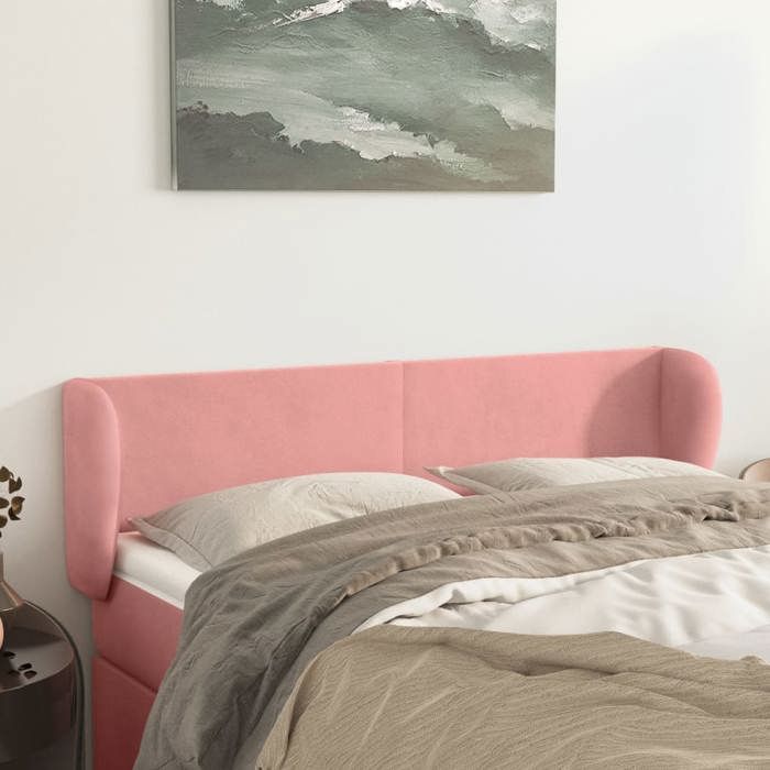 Tête de lit - Maison Exclusive - Velours rose - 147x23x78/88 cm - Hauteur réglable