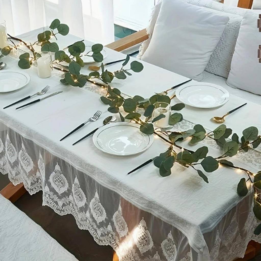 Simulated Olive Vine Garland With Lights 96 LEDs Fake Plant For Holiday Christmas Holiday Dorm Wall Decorations