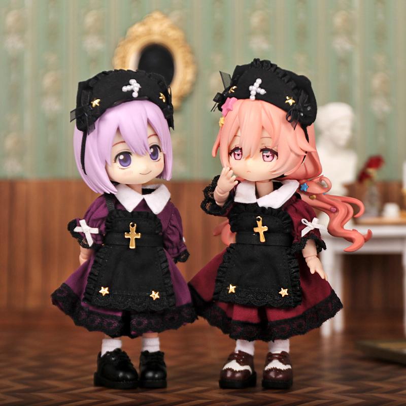 Ob11 Doll Clothes Nun Maid Suit Dress Tricolor Doll Clothes Set for Obitsu11 GSC 1/12 Doll Clothes Doll Accessories