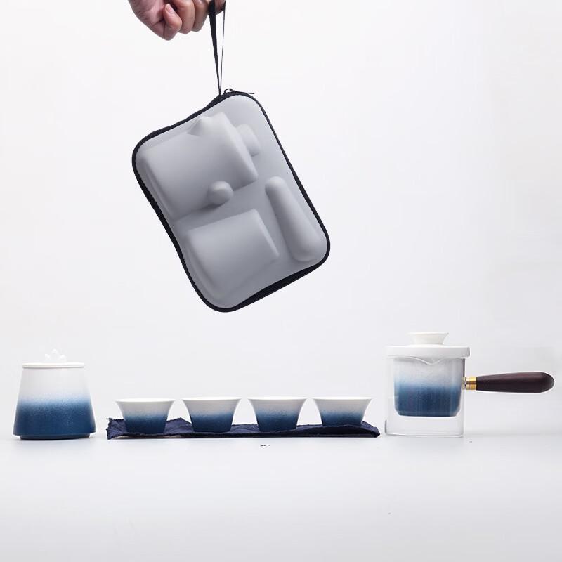 Portable Wooden Handle Travel Tea Set