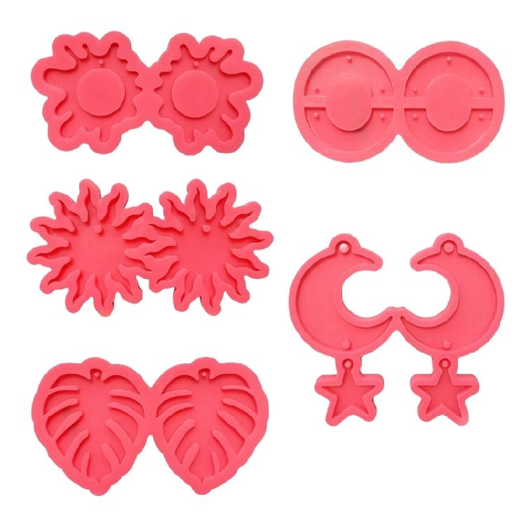 Star Leaf Molds Silicone Keychain Molds for Epoxy Resin Craft Jewelry Pendant 1