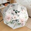 1pc Koala, Flowers Automatic Open/Close Umbrella Compact Folding Umbrella with 8-Rib Shaft for Women/Men, Elegant Birthday1317S