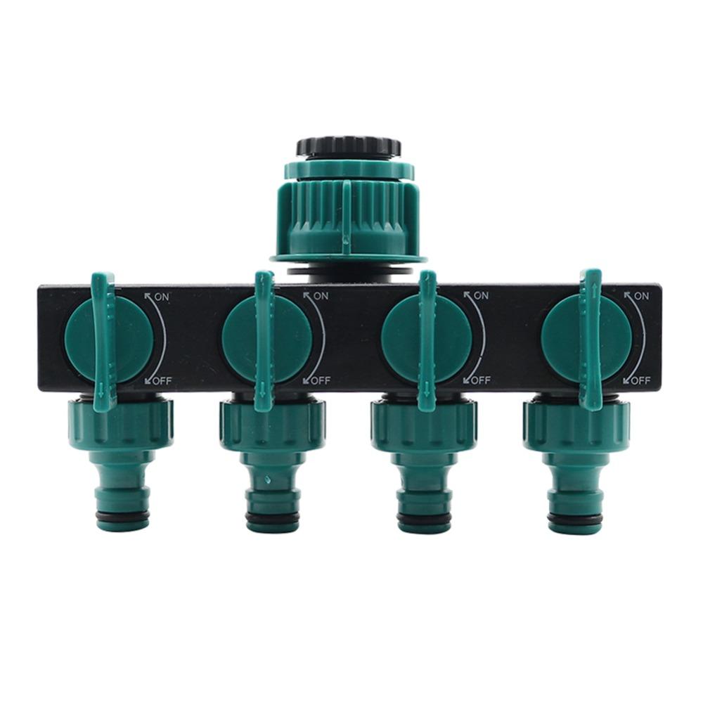 

4-Way Water Splitters 1 to 3/4 to 1/2 Thread European Standard Thread Garden Irrigation Watering Connector Fittings Valve