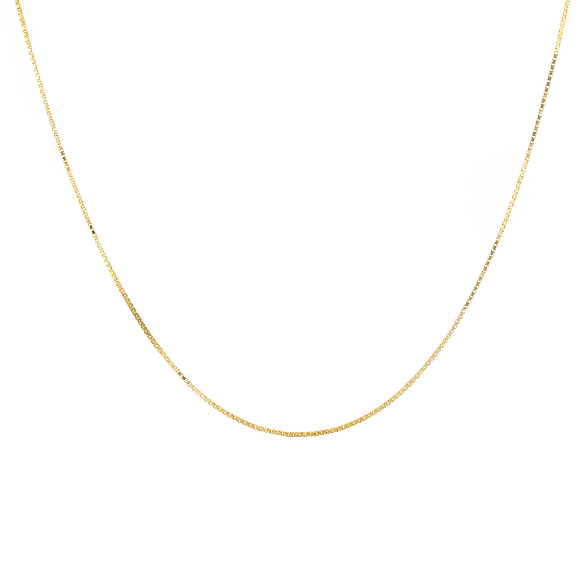 18K Gold & S925 Sterling Silver Minimalist Fine Box Chain Choker for Women 925 Sterling Silver