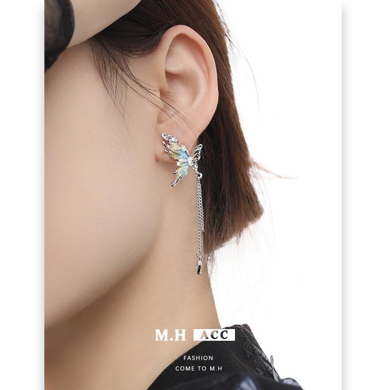 Gradual Change Butterfly Earrings 2025 New Stud Earrings Original Temperament Cold Wind Earrings