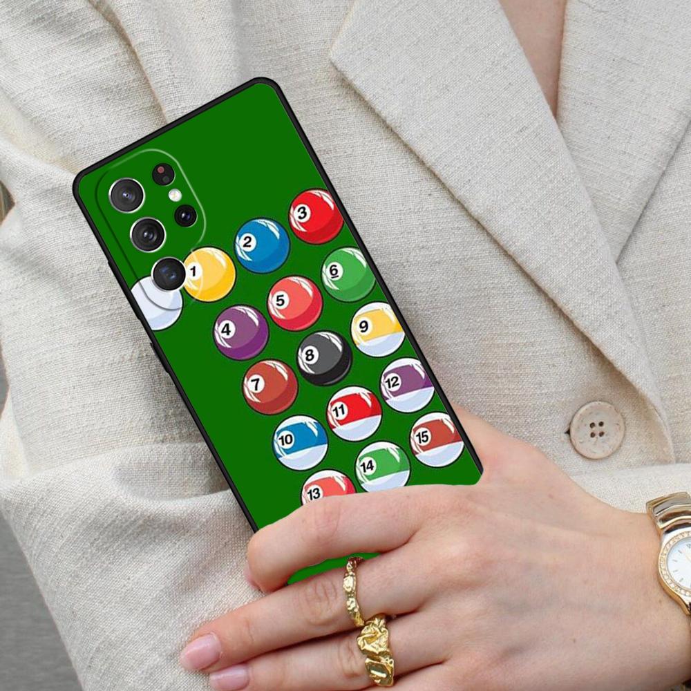 Billiards Snooker 8 Ball SOFT Cell Phone Case for Samsung Galaxy S26 Ultra S25 S24 S23 S22 S21 S20 Note10 Cover