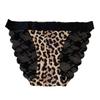 Leopard Print Lace Low-Rise Seamless Thong - Sexy Ice Silk Panties for Women