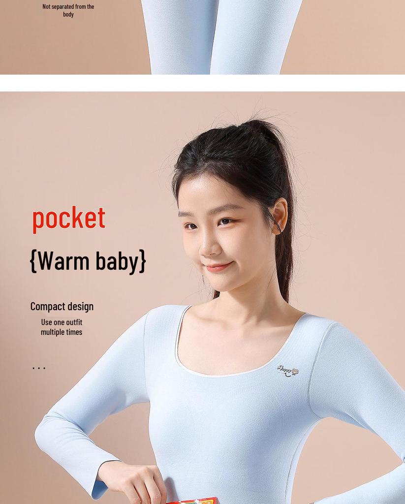 Girls' Wool Underwear Set with Chest Pads for Junior High Students - Warm Autumn/Winter Basics