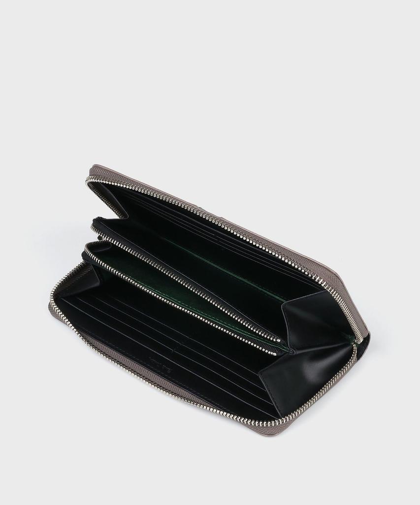 Grained leather long wallet