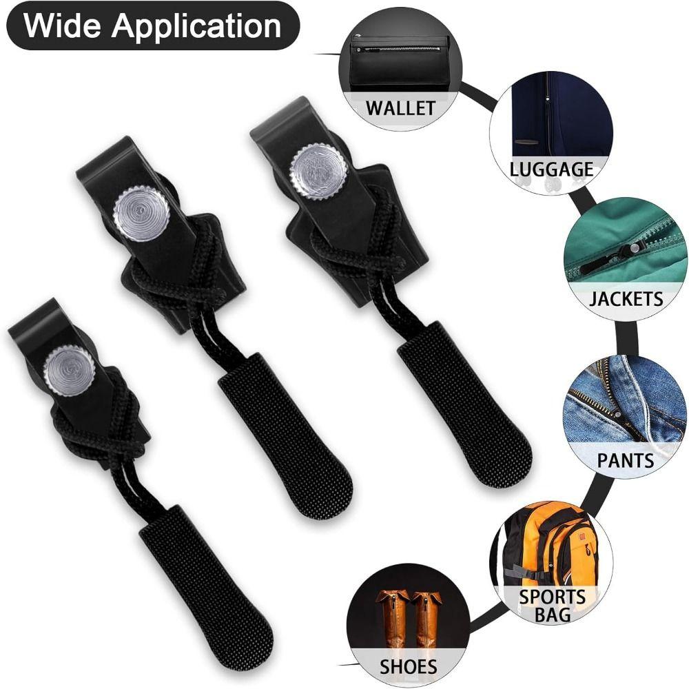12/24Pcs DIY Zipper Slider Puller Multi-Sized Zipper Replacement Kit Zipper Puller Replacement  Bags