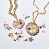 Wind Small Pendant Glass Box Necklace Female Love Zircon Gem Small Flower Sun Full Diamond Collarbone Chain