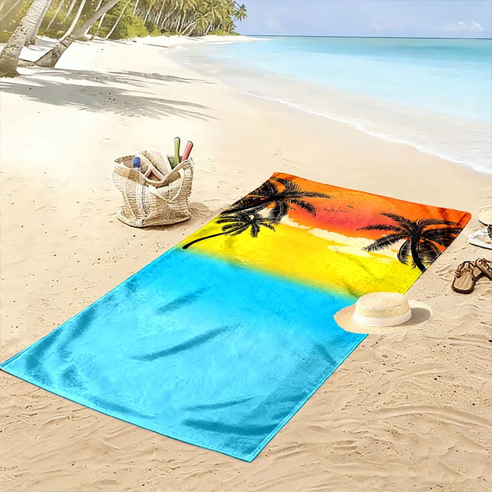 Tropical Sunset with Palms Beach Towel Quick-drying for Travel Outdoor Sports Jogging Beach and Swimming