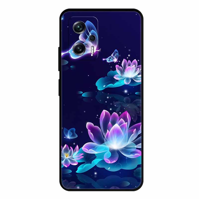 For Xiaomi Poco X4 GT Case X4GT X 4 GT Wolf TPU Silicone Soft TPU Back Cover for Poco X4 GT Para Cartoon Black Edge Fundas Coque