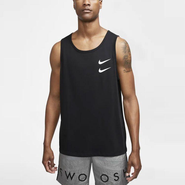 Nike Canottiera Uomo Nera Girocollo Vestibilità Media Dritta CQ5294-010