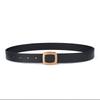 Women's Skirt Accessories Belt Cowhide Two-layer Cowhide Square Buckle Smooth Plate Button Belt