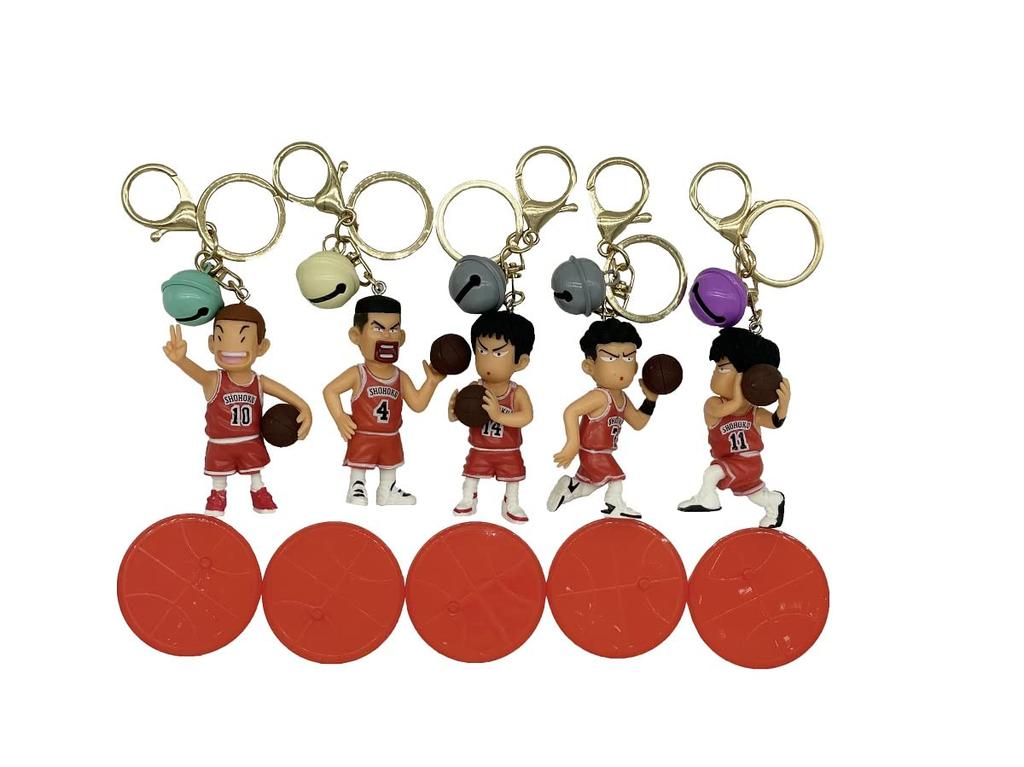 Slam Dunk Keychain Set of Slam Rukawa Mitsui Miyagi Akagi Sakuragi Keychain Bag Mobile Car Costume Moe Gift [Denyeet] 5, Dunk, Kaede, Hisashi, Ryota,