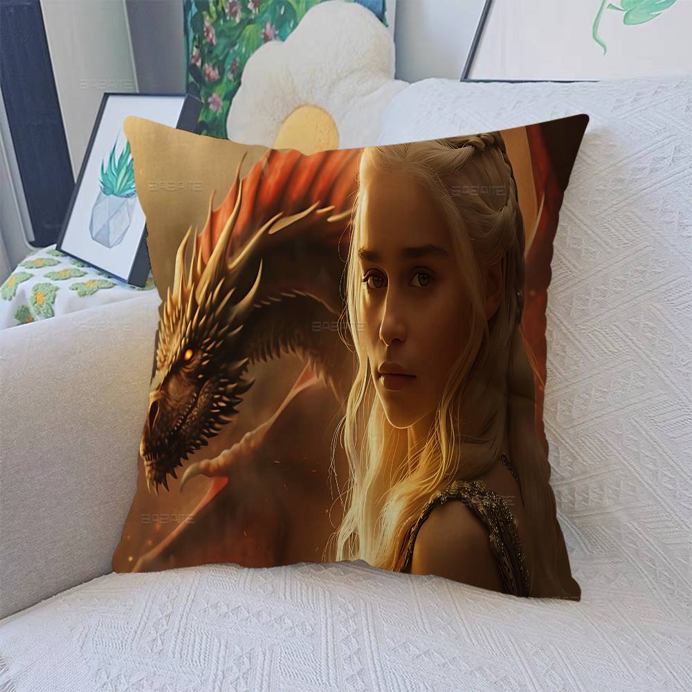 Funda de Almohada para Cojín Película G-Juego de Tronos Funda de Almohada Sala de Estar Sofá Decoración del Hogar Personalizada