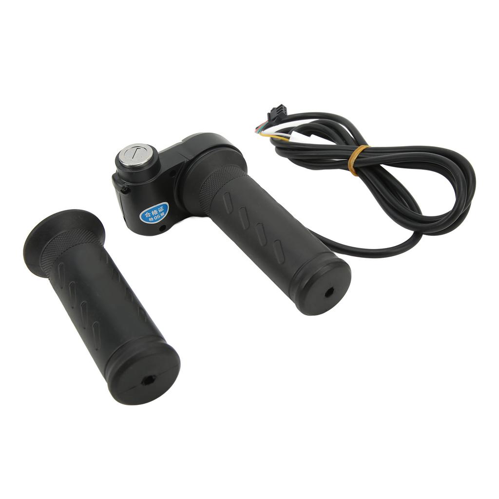 Electric Bike Scooters Twist Throttle Grip 5 Wires Bike Modified Speed Control Handle Grips with Keys for 22.5mm Handlebar