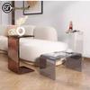Transparent Acrylic Coffee Table - Nordic Side Table for Living Room, Bedroom, or Bay Window.