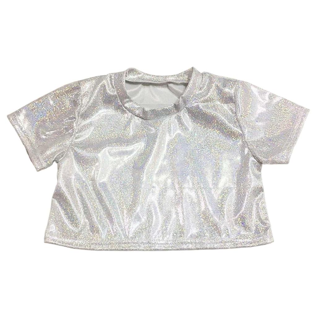 Unisex Hip Hop Dance T-Shirt - Sequin Loose Short Sleeve Top for Men and Women
