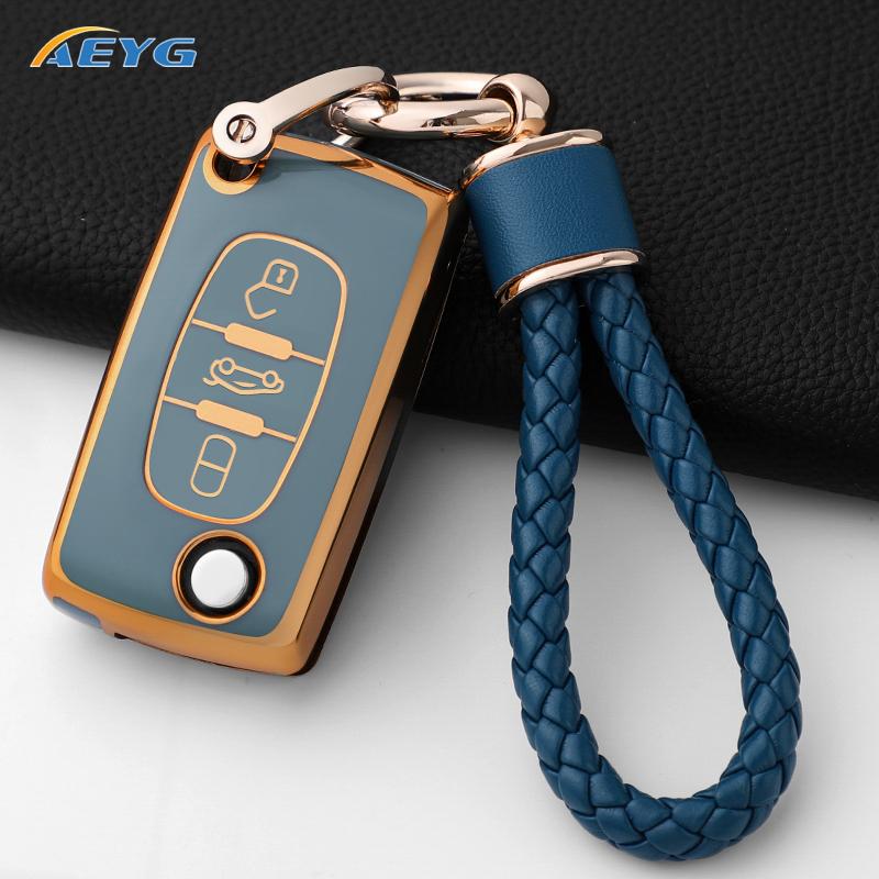 Tpu Car Remote Key Case Cover For Peugeot Partner Expert For Citroen Berlingo Dispatch Ce0523 Ce0536 Hu83/Va2 Accessories