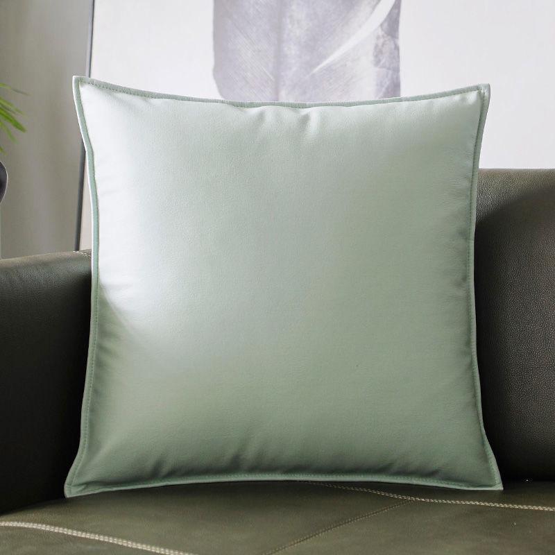 Luxury Retro Faux Leather Pillow Cover with Lychee Pattern - Soft Headboard, Office Cushion, Sofa Throw.