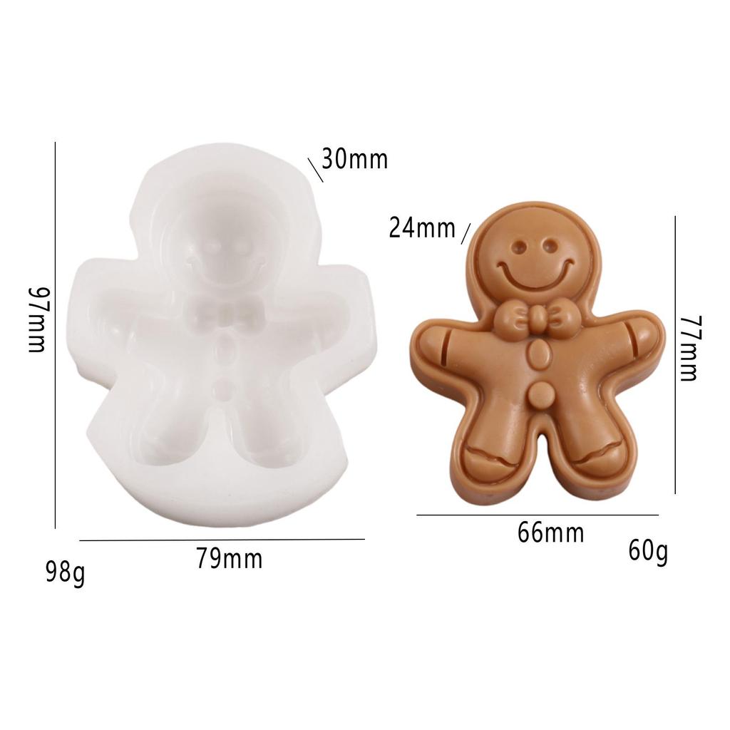 Gingerbread Man Candle & Chocolate Mold - Christmas Scented Gypsum Ornament