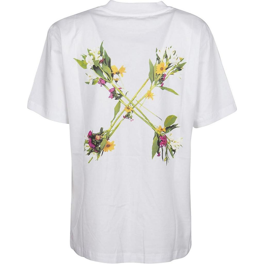 (WMNS) Off-White Back Flowers Arrow Short Sleeve White Women's OWAA049E20JER0090155