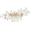 Women Gold Rhinestone Pearl Hair Comb Hair Clip Bridal Wedding Hair Accessories