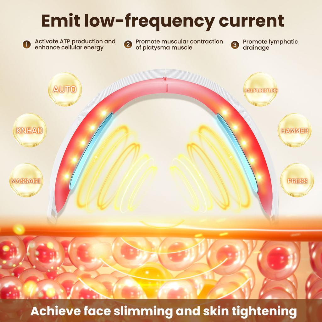 Electric V Face Lifting Beauty Device 6 Modes 8 Levels EMS Micro-current Firming Facial Massager Double Chin Removal Skin Care