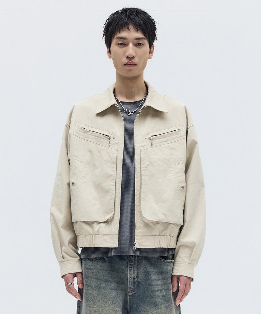 Maison Mined Overlayed Pocket Blouson Beige