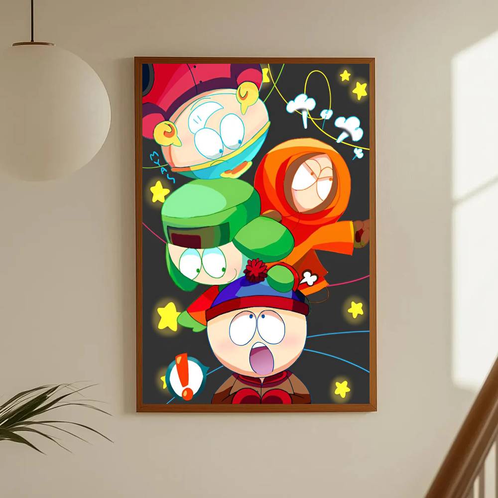 1pc Anime P-Parks Souths Poster Sticker Print Waterproof Wall Art For Living Room Bedroom Home Decor