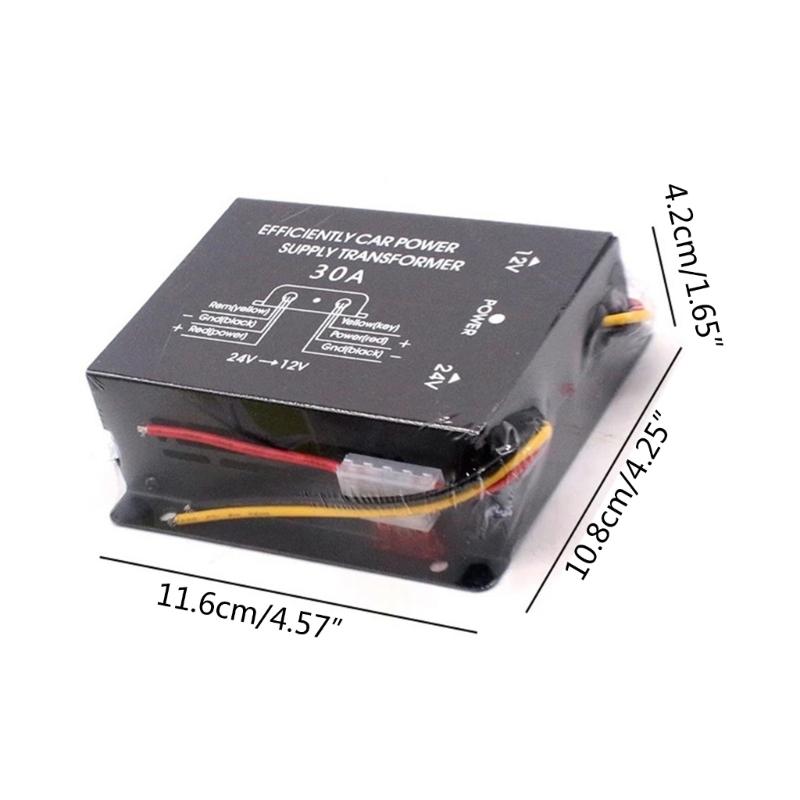 Adaptor de alimentare pentru sunet pentru camion Reductor 24V la 12V Impermeabil pentru șofer pe distanțe lungi Convertor coborâtor Regulator