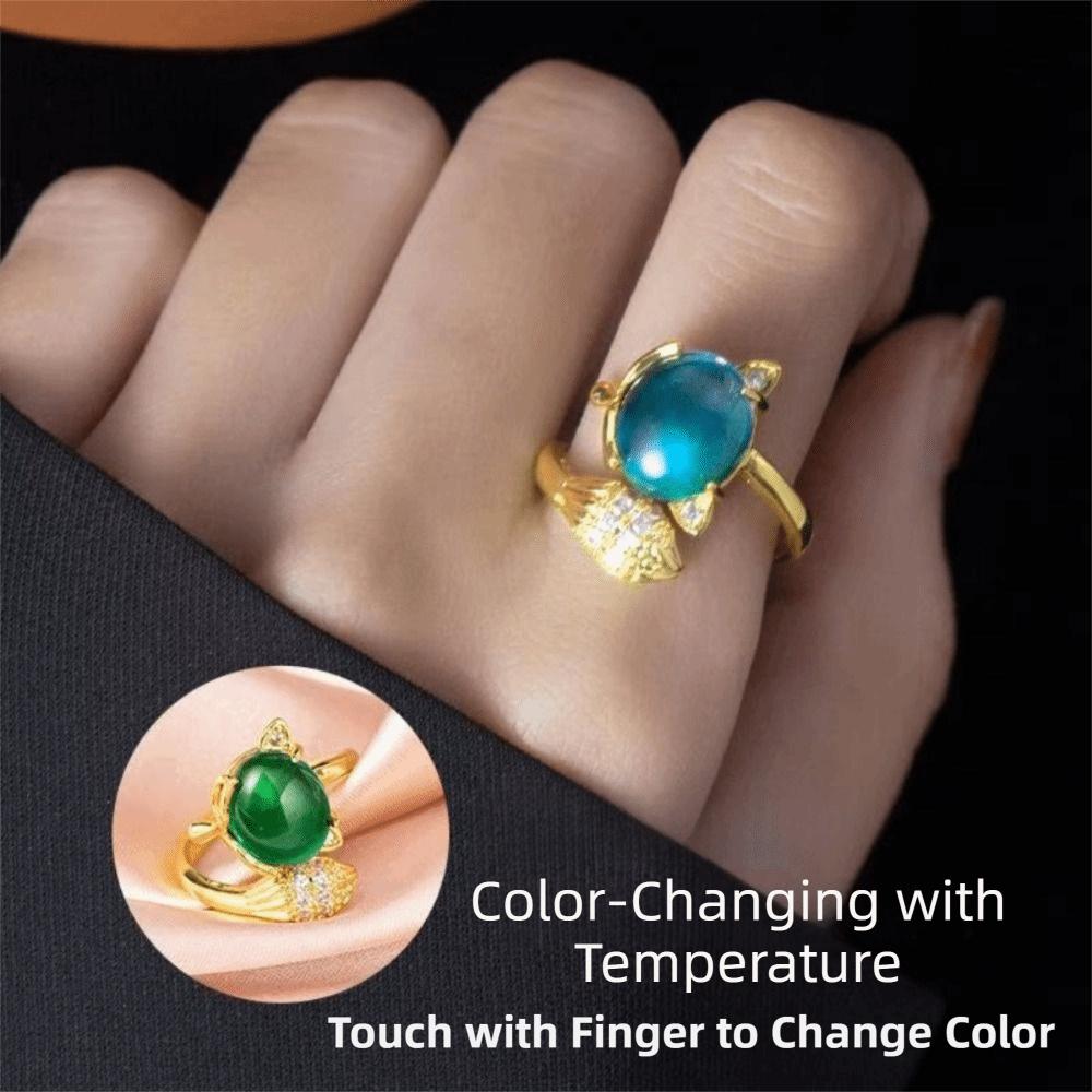 Color Shift Mood Rings Adjustable Changing Color Ring Stylish Thermochromic Ring Ins Style