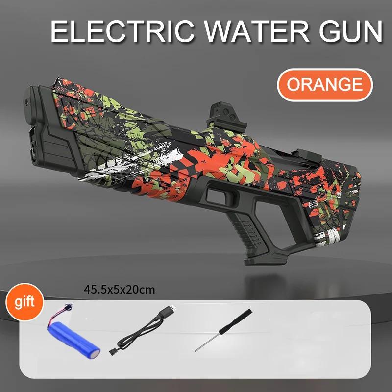 Non-Toxic Electric Continuous Water Gun Fully Automatic Water Absorption Large Capacity Outdoor Battles Summer Water Fights Children Toys