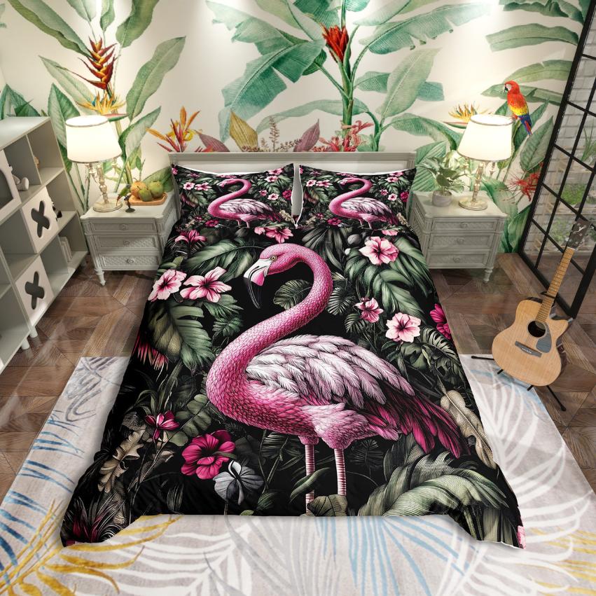 Homewish Cartoon Cat Duvet Cover SetColorful Flower Floral Comforter Cover SetBlack Kitten Bed Set For Girls Kids