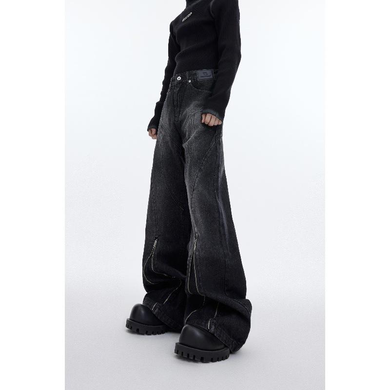 

Мужские джинсы хип-хоп свободного прямого кроя Four Seasons с крутой расклешенной молнией. 3XL