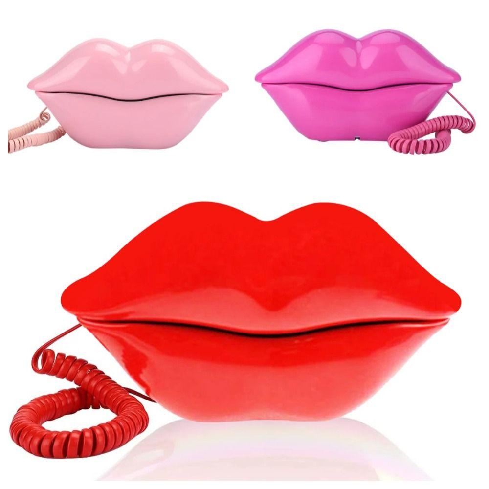 Pulse/tone Selectable Mouth Shape Telephone Red Mouth Shape Lips Shape Landline Phone  Desk Office